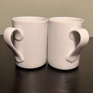 Set of 2 DANSK BISTRO Bisserup White Mugs ~ Made in Portugal ~ Coffee Tea Cups